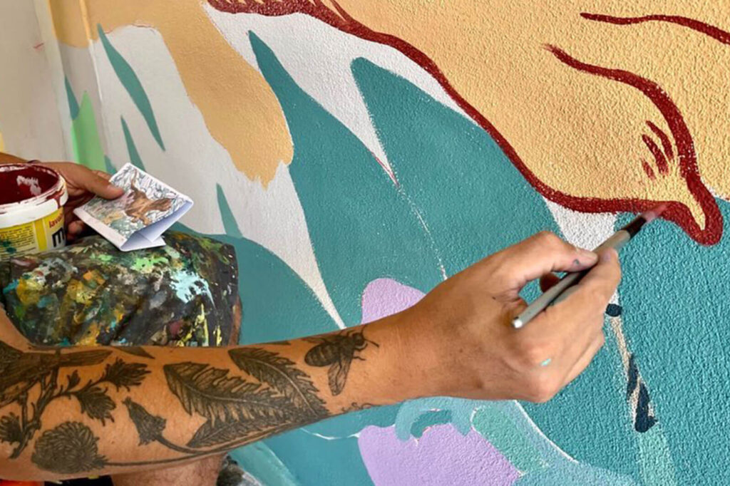 Realizzazione dell'opera di Lucamaleonte ad Antrodoco