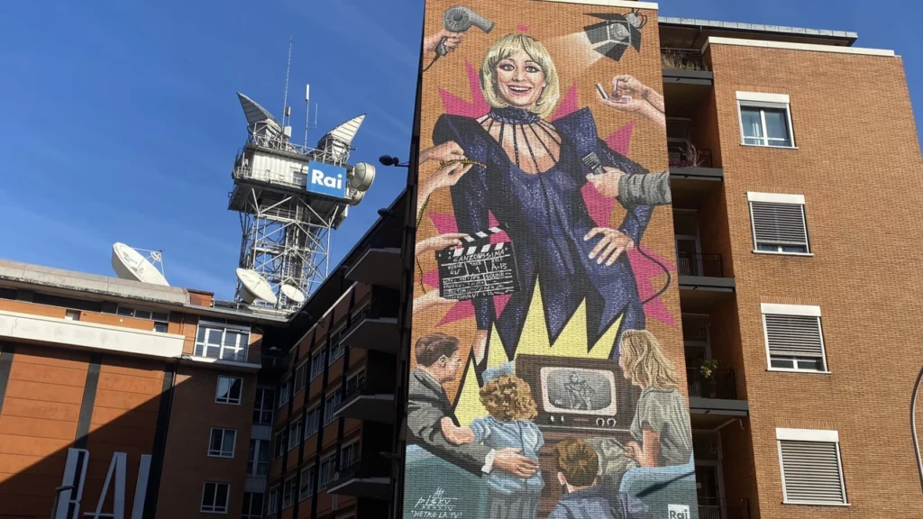 Murale a via Teulada dedicato a Raffaella Carrà