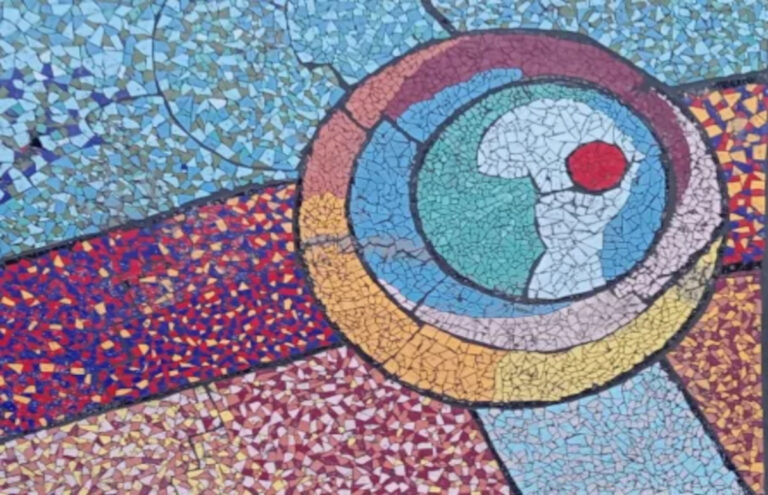 Dettaglio dell'opera di Graziano Marini per il progetto “VEIO’s SECRET TUNNELS TO THE TREES OF PEACE”