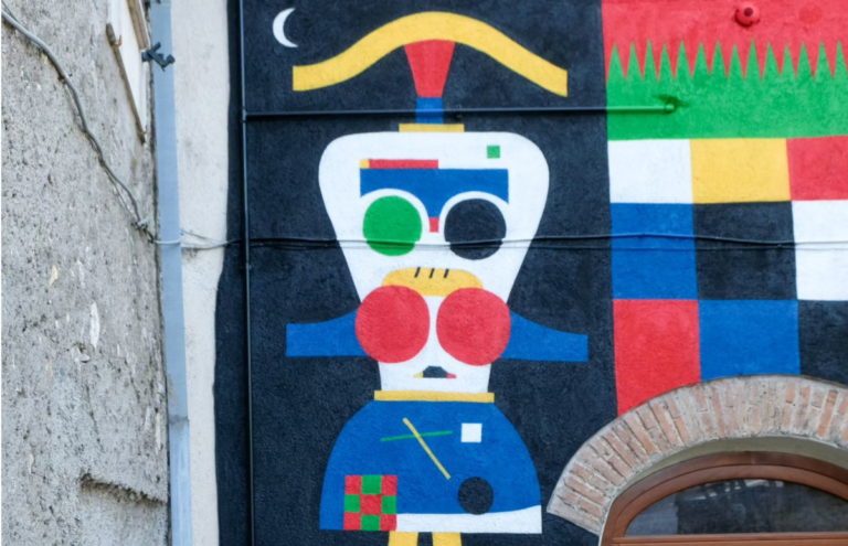 Dettaglio dell'opera di Geometric Bang a Trivigliano