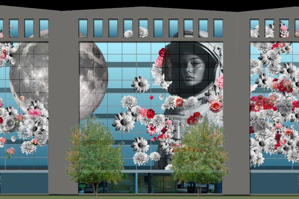 Lugano: la prima street art su un palazzo di vetro