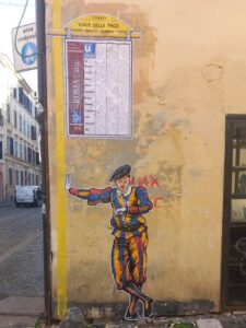 Nuovo murale di Maupal a Borgo Pio per il Giubileo 2025